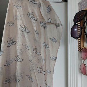 Cream Beige Swan Scarf Summer Spring Easy Trendy Cute Lightweight Stylish Women